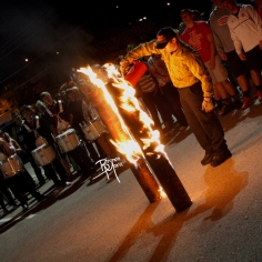 Photo By: Brynee Hitzemann. Bonfire burning the letter of the opposing school.